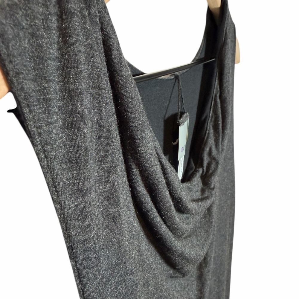 Athleta Reversible Black & Gray Draped Ruched Modal Stretch Dress XS Travel - Picture 7 of 10
